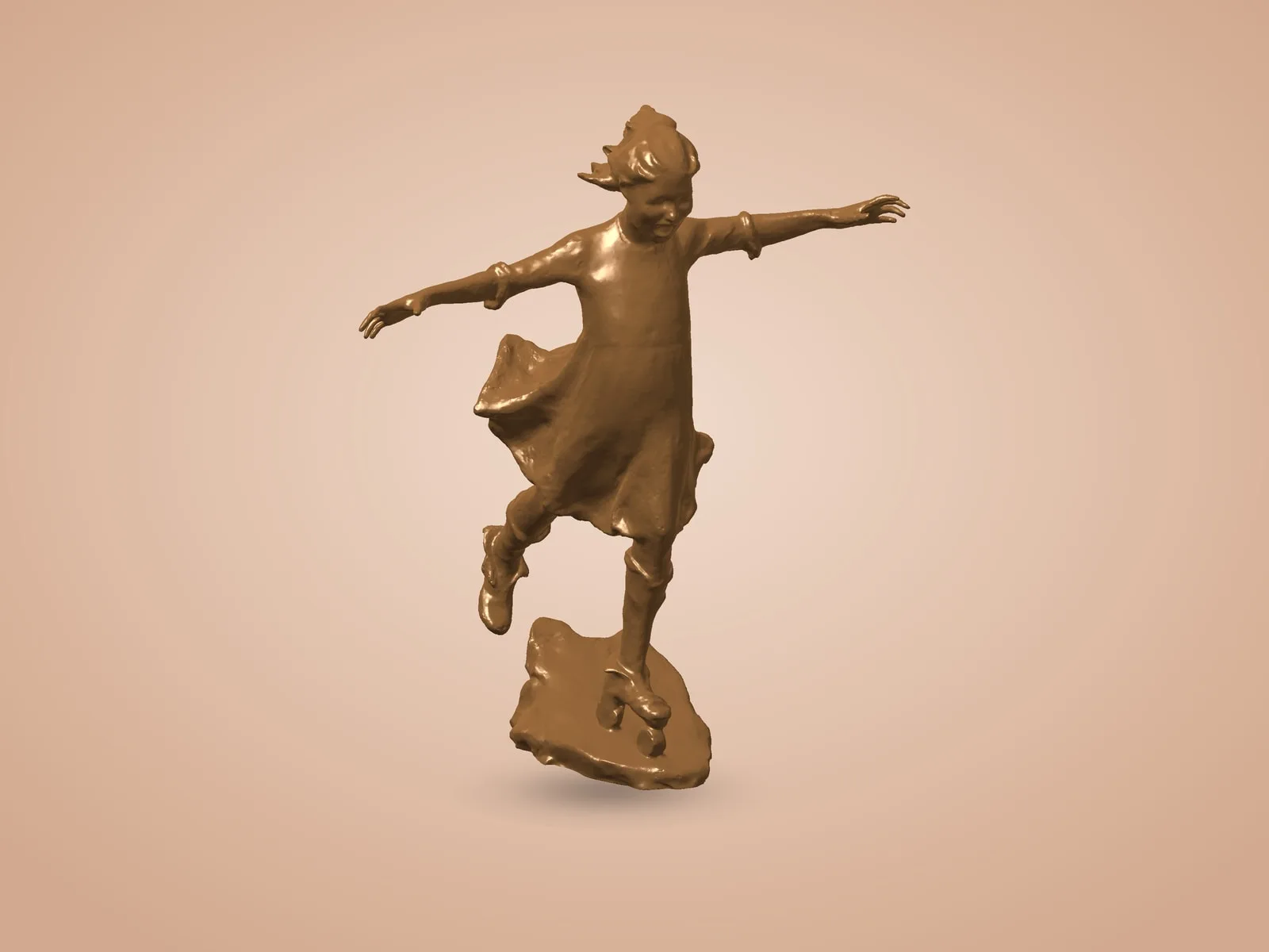 Girl Skating — Bronze Sculpture