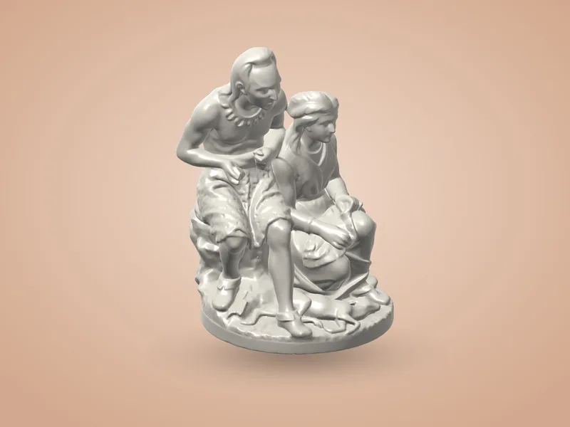 Old Arrow Maker — Marble Sculpture