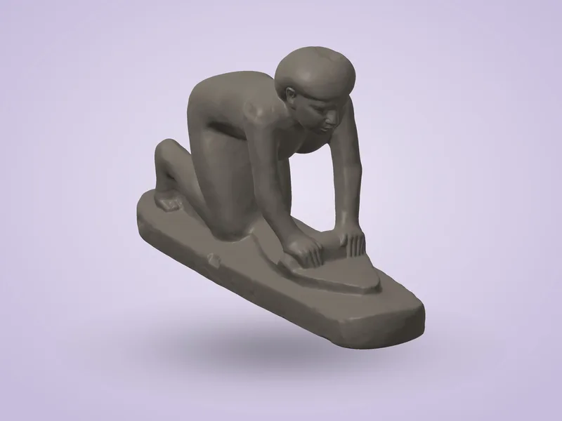 Kneeling Woman Grinding Grain