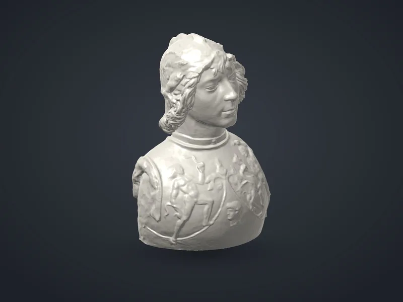 Homme casqué à la cuirasse ornée