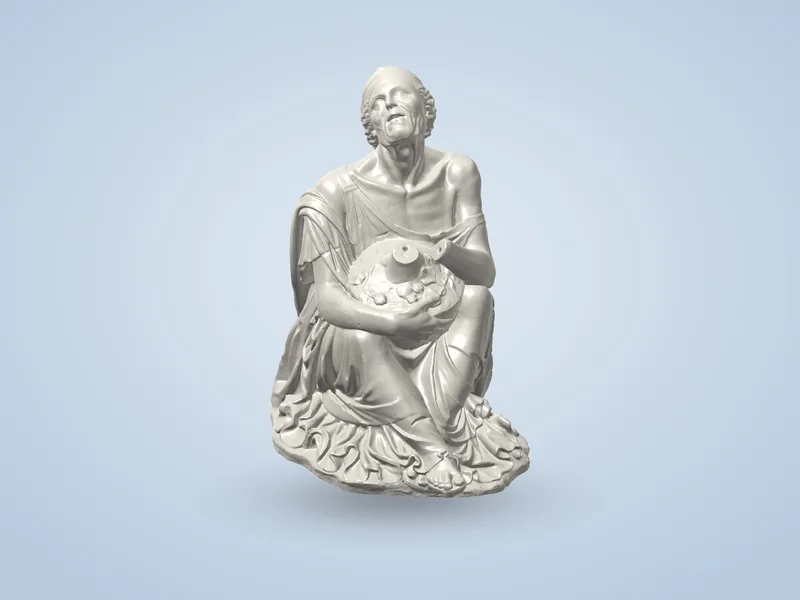 Vieille femme assise au vase