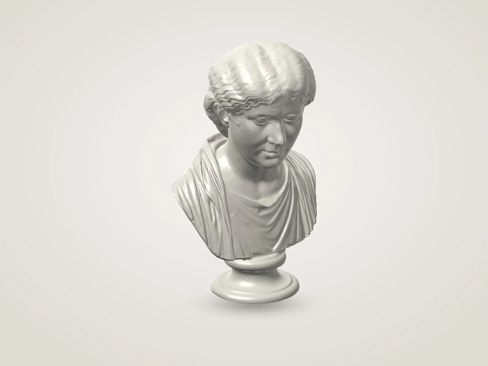 Roman Lady with Parted Wavy Hair